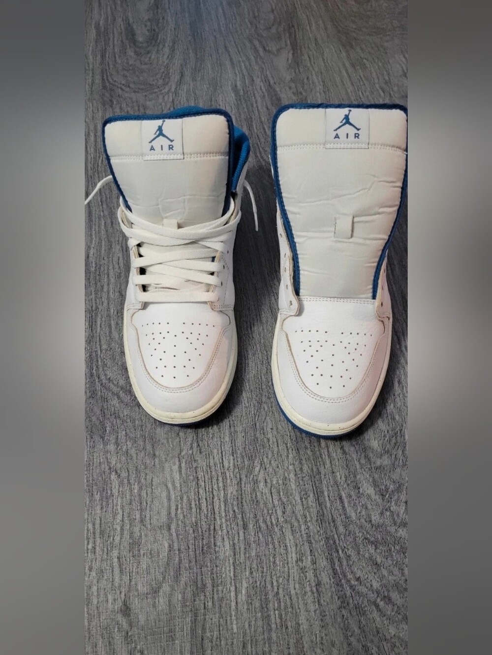 Nike Air Jordan 1 Mid Men's 12.5 White&Blue